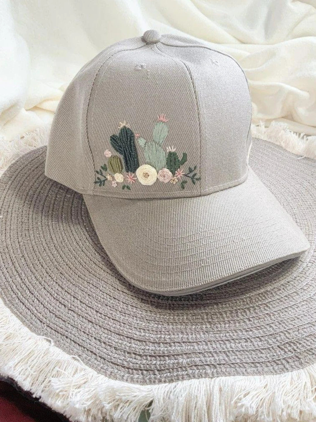 Hand Embroidered Hat, Baseball Cap, Hand Embroidered Cap, Custom Embroidered Hat, Floral Embroide... | Etsy (US)