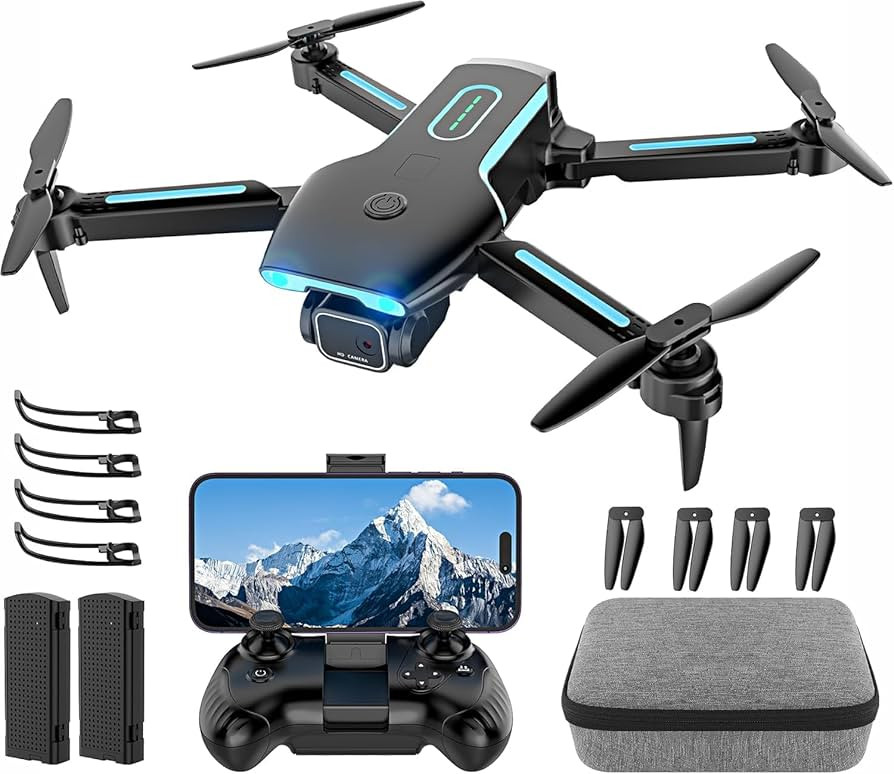 Drone with Camera, 1080P FPV Drone with 2 Batteries, One Key Take Off/Land, 360 Flips, Waypoint F... | Amazon (US)