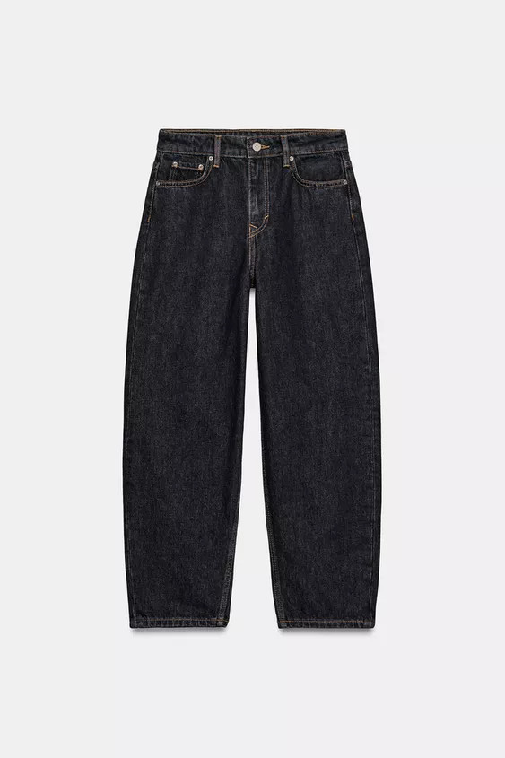 ZW COLLECTION TAPERED MID-WAIST JEANS | Zara UK