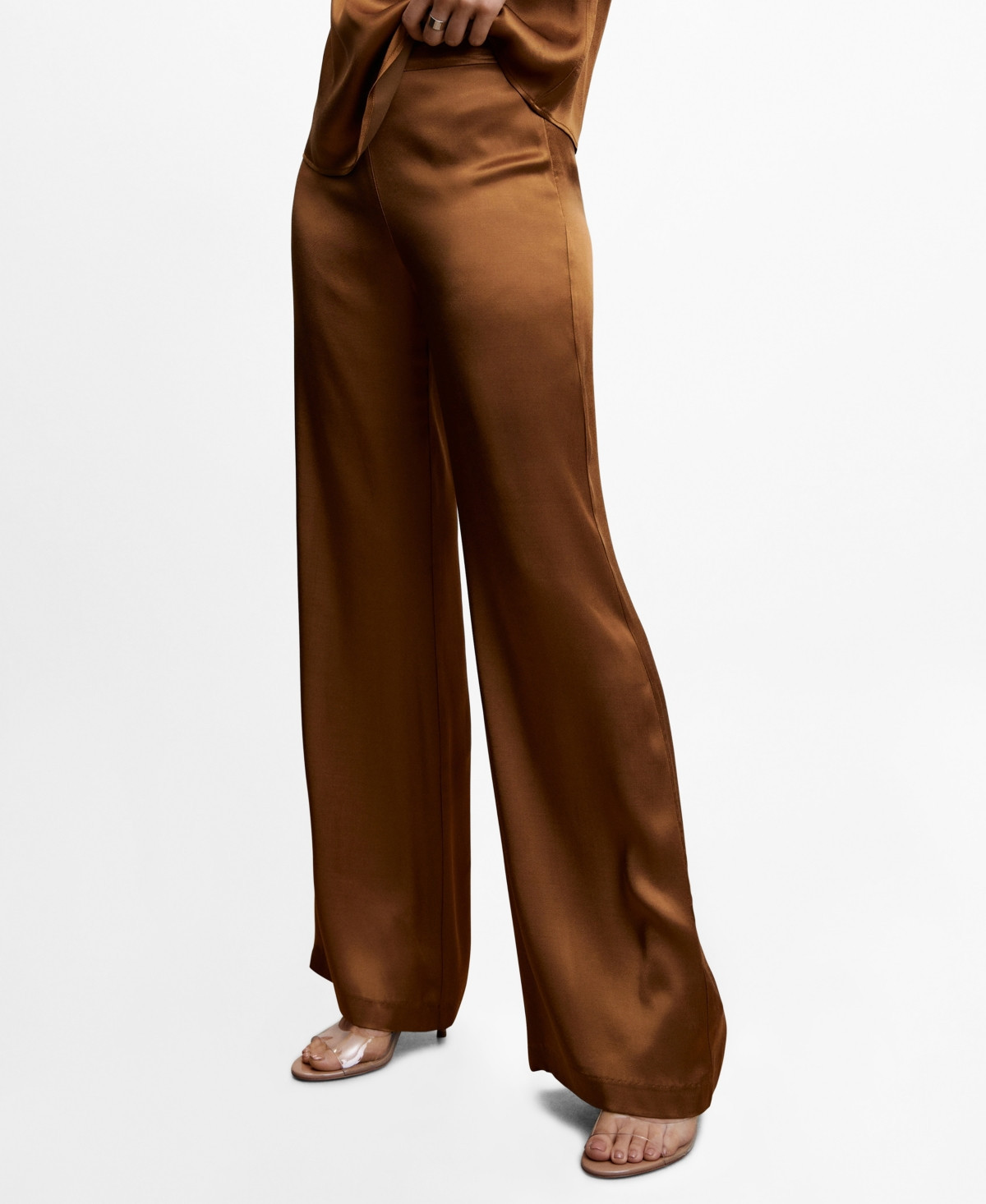 Mango Women's Satin Palazzo Pants | Macys (US)