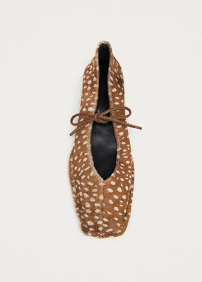 Sway Soft Deer Brown Leather Ballet Flats | ALOHAS (Global)