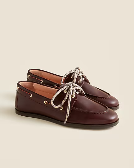 Boat shoes in leather | J. Crew US