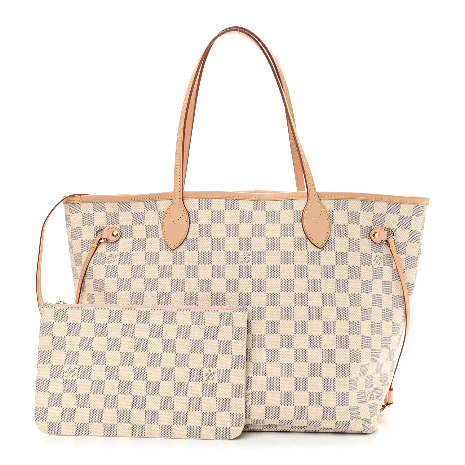 Damier Azur Neo Neverfull MM Rose Ballerine | Fashionphile