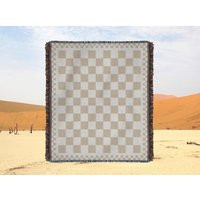 Beige Checker Blanket, Woven Throw Blanket, Light Cotton Blankets, Summer Blanket | Etsy (US)