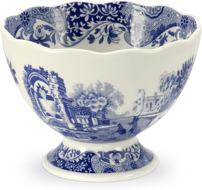 Spode Blue Italian Footed Bowl | Made of Porcelain | Berries, Sweets, and Chocolate Bowl | Scallo... | Amazon (CA)