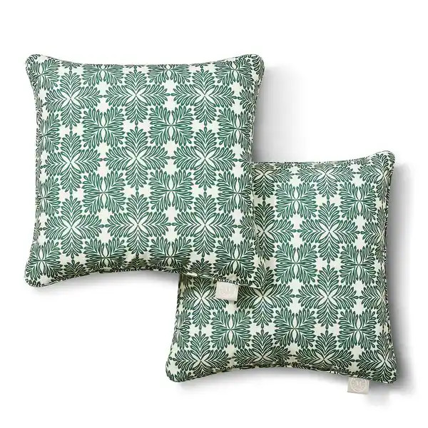 MARTHA STEWART Tulum Indoor Outdoor Pillow 2-Pack Set, Green, 18"x18" - Bed Bath & Beyond - 42741... | Bed Bath & Beyond