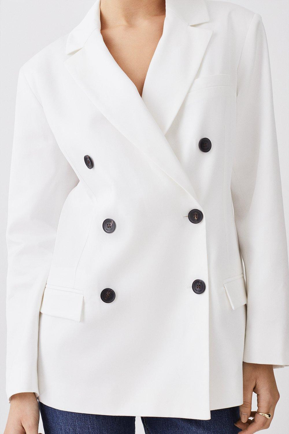 Sharp Shoulder Double Breasted Blazer | Karen Millen UK + IE + DE + NL