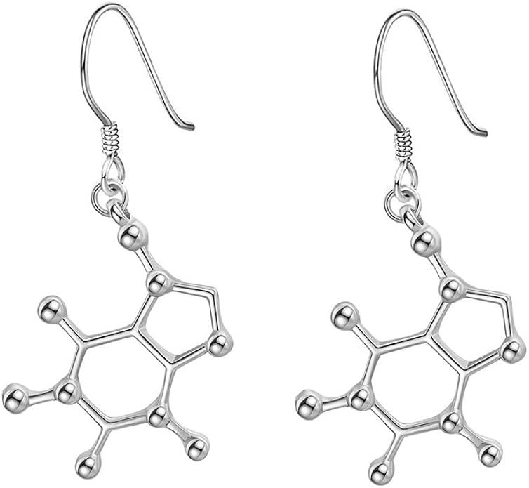 choice of all Caffeine Molecule Earrings, Happiness Neurotransmitter Earrings, Organic Chemistry ... | Amazon (US)