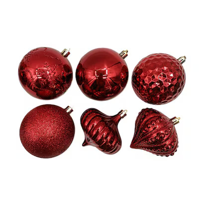 Holiday Living 18 -Pack Red Standard Indoor Shatterproof Ornament set | Lowe's