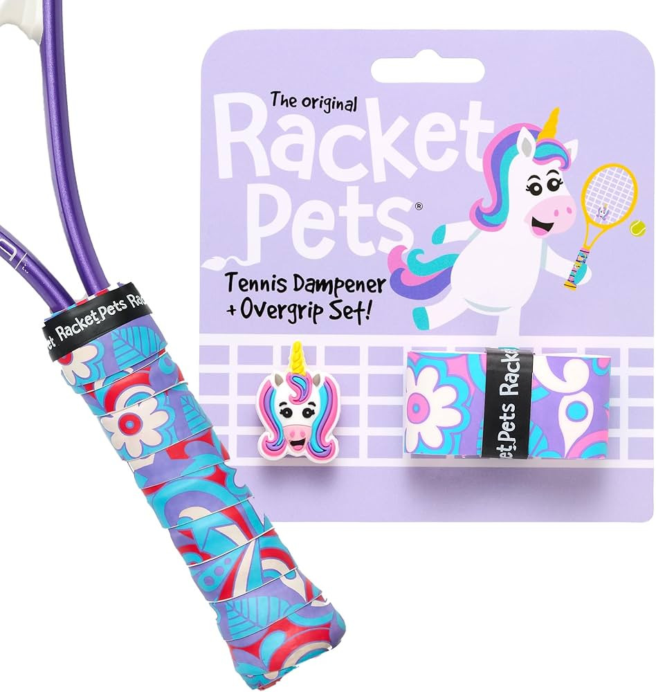 Racket Pets Kids Tennis Racket Dampener & Matching Overgrip Tape, Performance Shock Absorbing Dam... | Amazon (US)