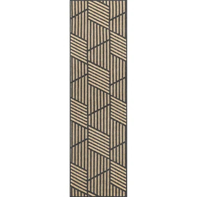 Gouveia Geometric Charcoal/Beige Indoor / Outdoor Area Rug | Wayfair North America