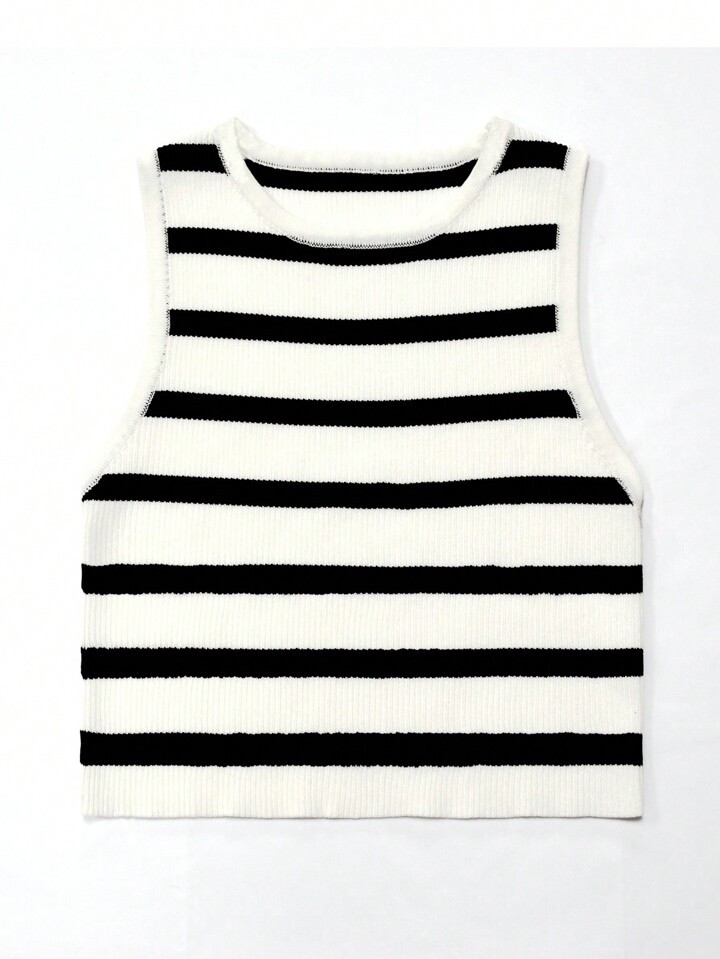 Women's Sleeveless Striped Knitted Top | SHEIN