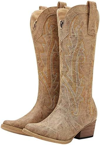 HISEA Rollda Cowboy Boots Women Western Boots Cowgirl Boots Ladies Pointy Toe Fashion Boots | Amazon (US)