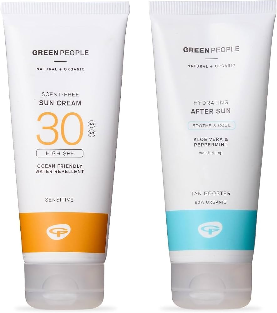 Green People Sun Cream & After Sun Bundle - Natural Suncare Duo - Reef Safe & Cruelty Free- Scent... | Amazon (UK)
