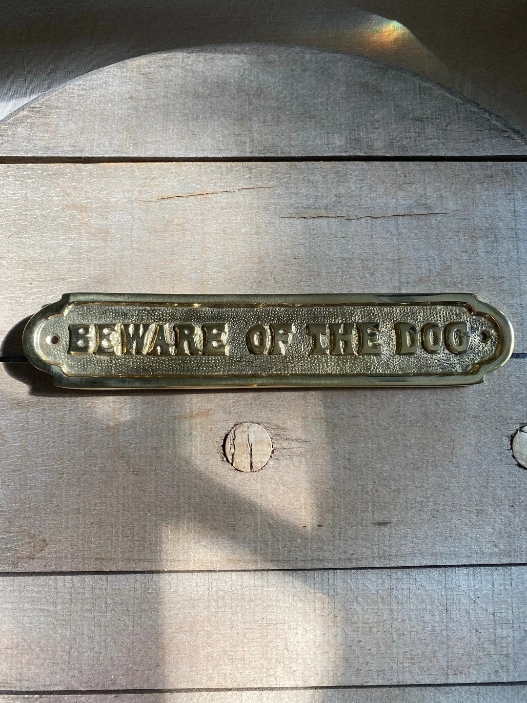 LAST TWO! Uncertain when we will receive more in....Solid Brass " Beware of the Dog" PlaqueMeasur... | Etsy (US)