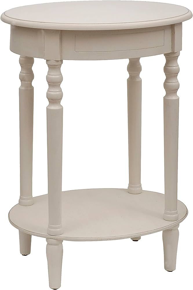Décor Therapy Simplify Oval Accent Table, 18.31 in x 22.05 in x 8.07 in, Antique White | Amazon (US)