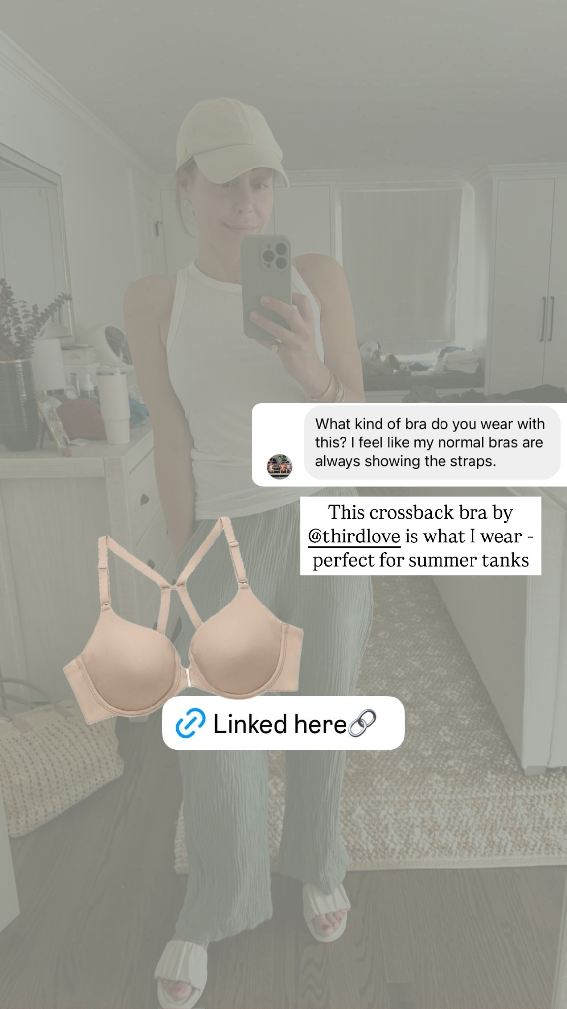 This crossback bra by @thirdlove is what I wear - perfect for summer tanks