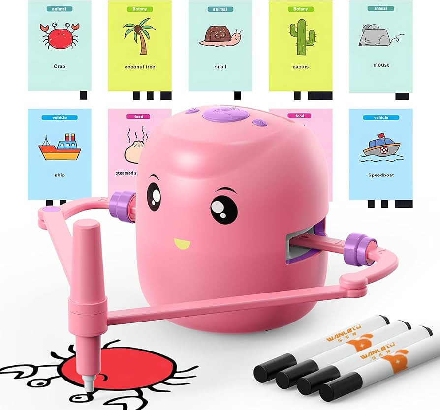 Interactive Educational Drawing Robot for Kids - Montessori Learning Toy with 100 Word Cards, Voi... | Amazon (US)