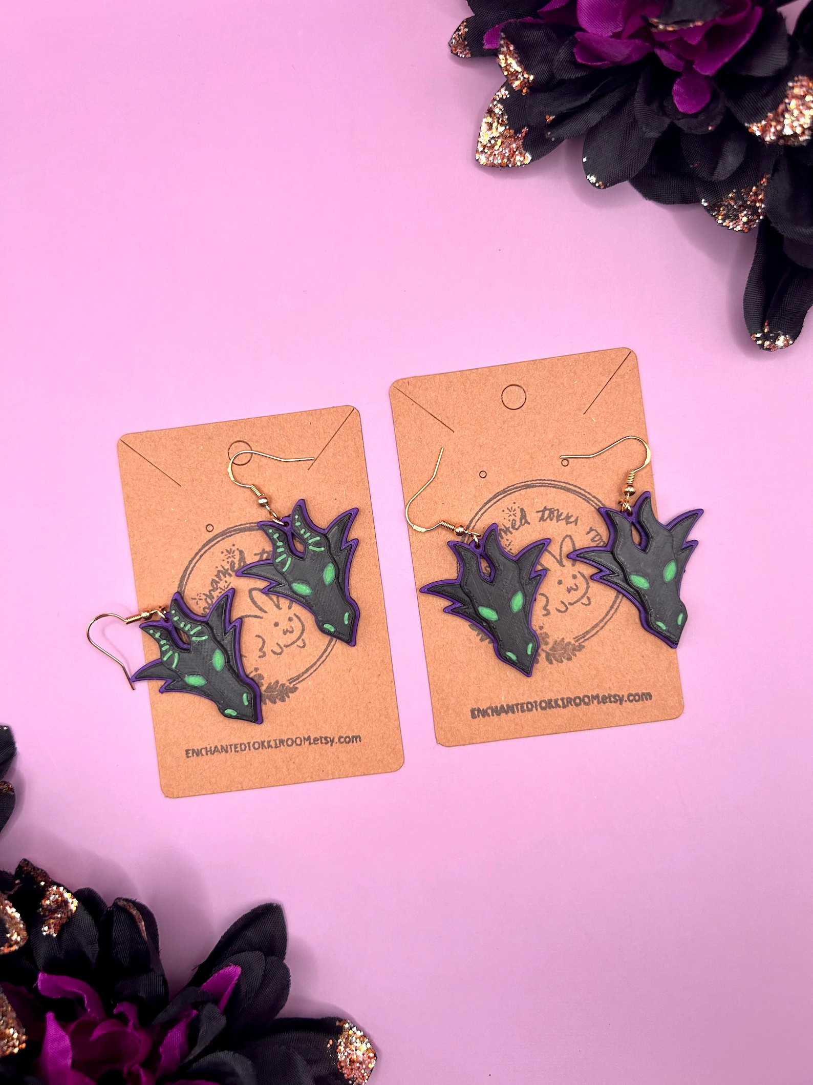 Maleficent Earrings Maleficent Dragon Earrings Mistress of Evil Earrings Disney Villain Earrings ... | Etsy (Global)