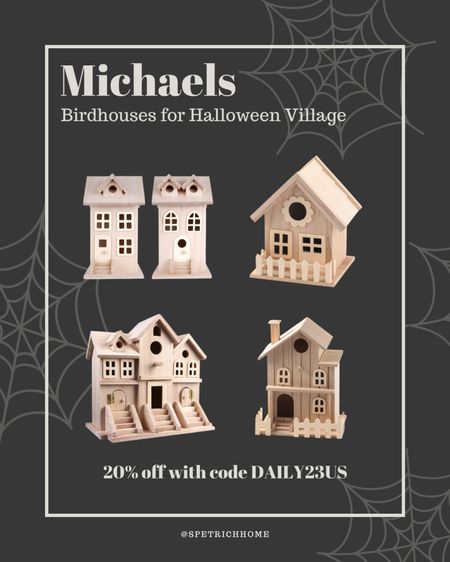 My mini Halloween village project has begun! Follow along on IG stories 🎃 Here are links to the birdhouses I’m using - all 20% off at Michael’s with the code DAILY23US

#spooky #diy #painting #haunted #craft

#LTKsalealert #LTKSeasonal #LTKHalloween