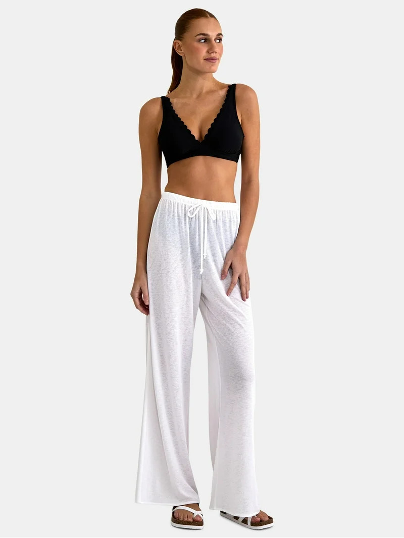 Time and Tru Women's & Women’s Plus Swim Coverup Pants, Sizes XS-3X | Walmart (US)