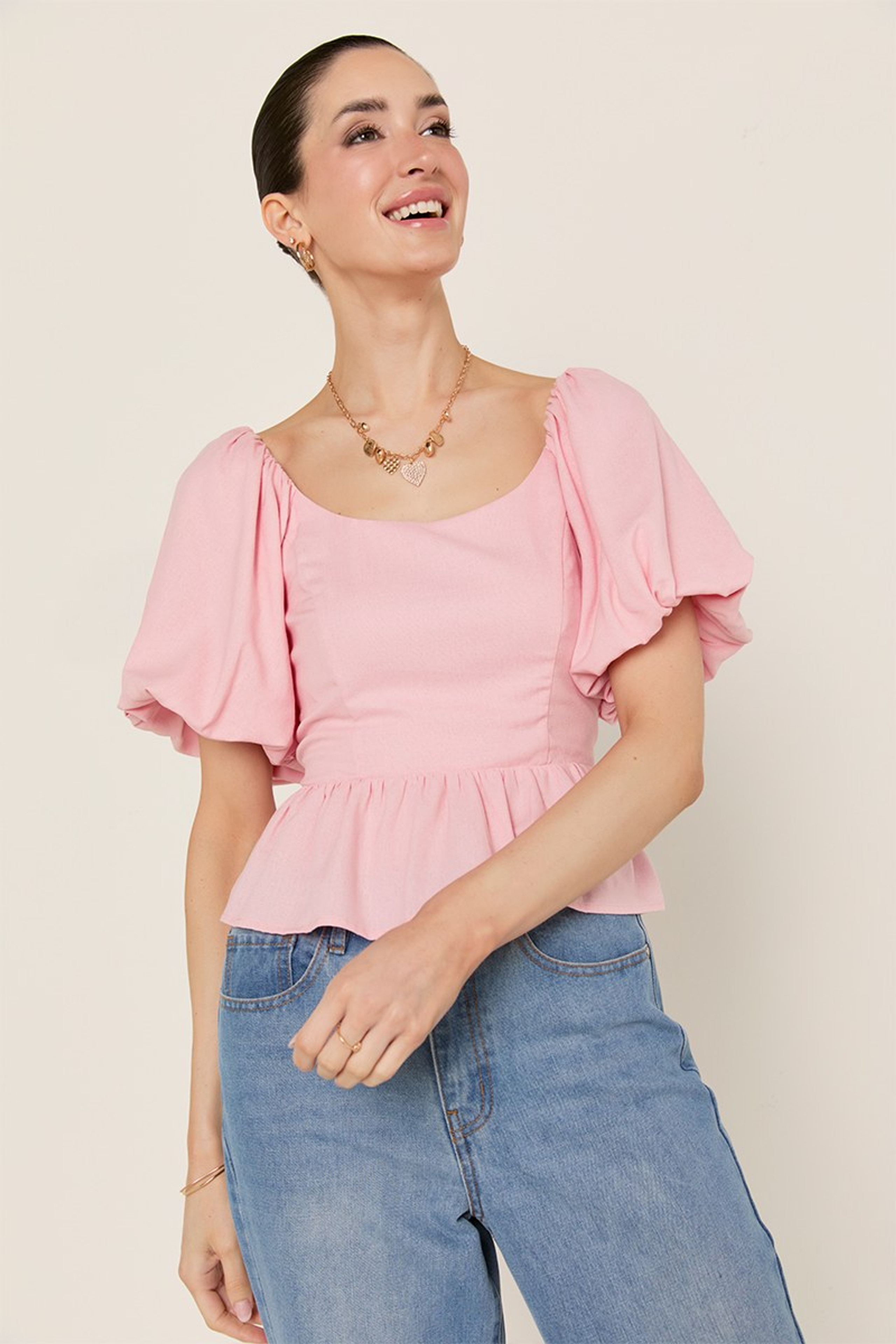 Brandy Bow Back Puff Sleeve Blouse | Francesca's
