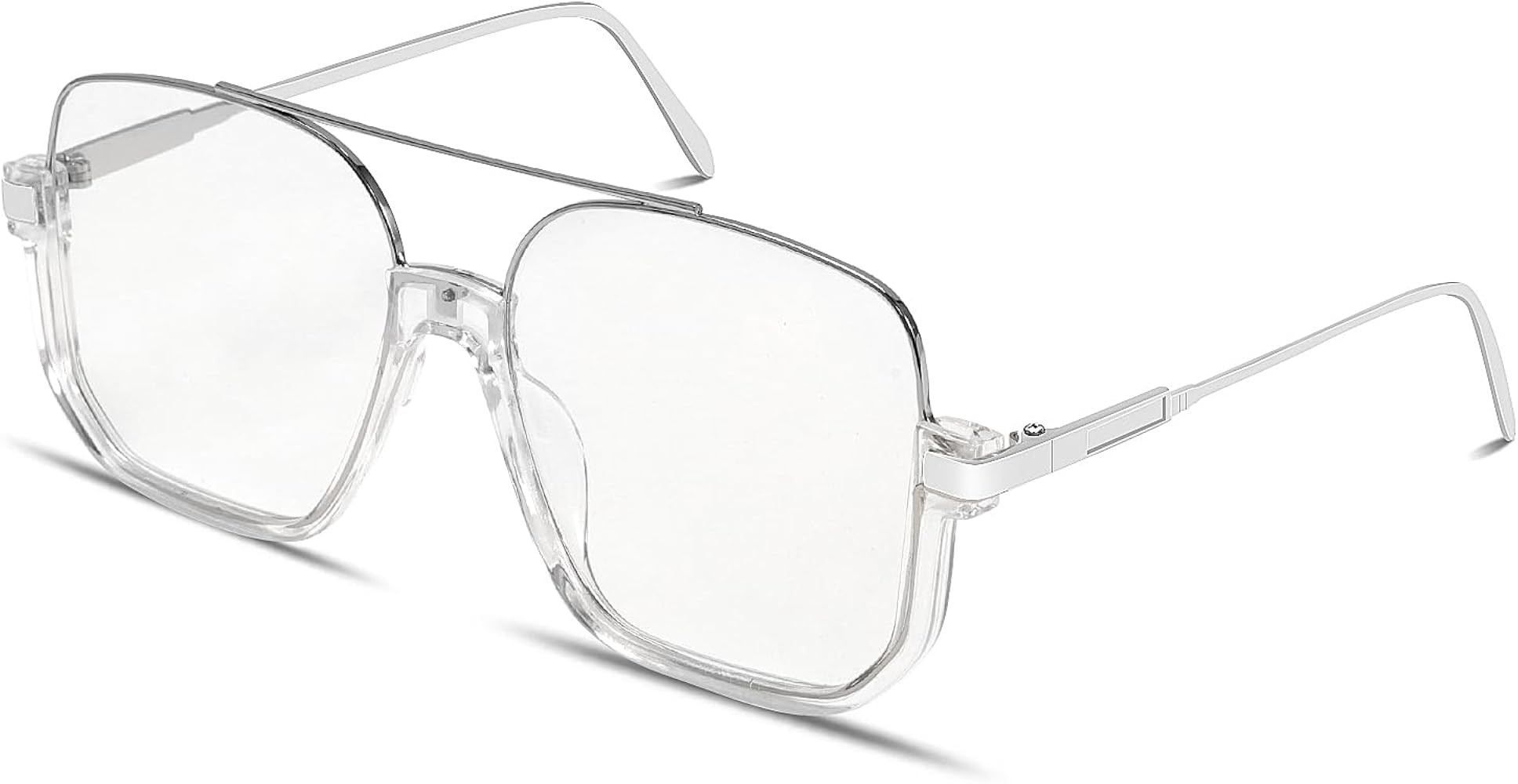 Retro Oversized Aviator Sunglasses for Women Men Square Double Bridge Pilot Sun Glasses 70s Trend... | Amazon (US)