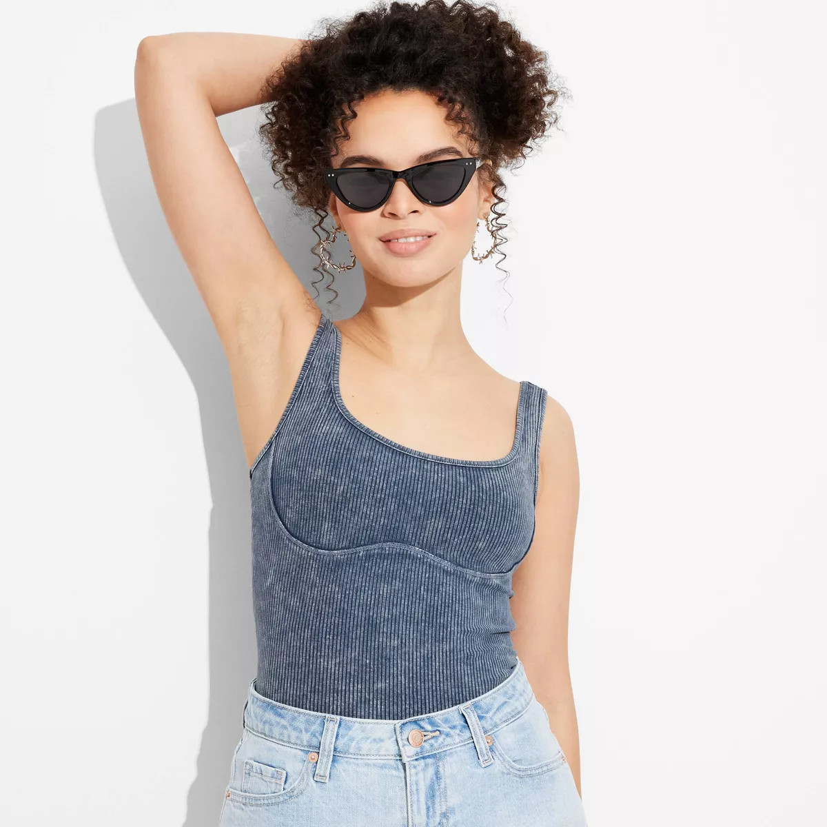 Women's Bust Seam Tank Top - Wild Fable™ Indigo S | Target