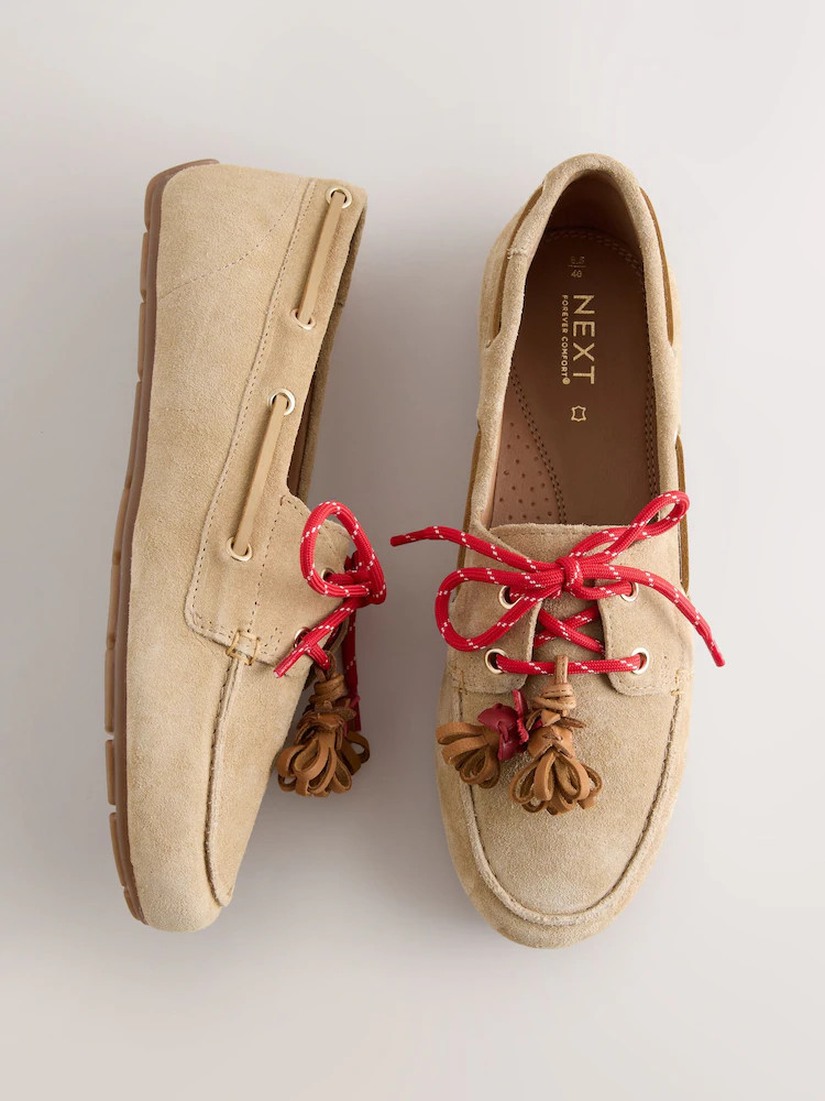 Sand Forever Comfort® Leather Charm Boat Shoes | Next US