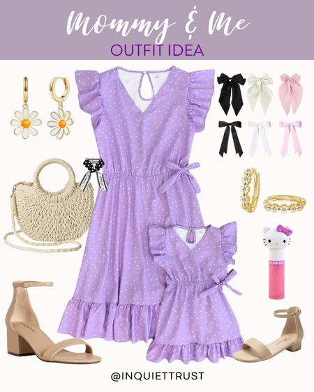 Here's a cute matchy outfit for mom and daughter; purple dresses, fun accessories, and more!
#springfashion #mommyandme #girlclothes #capsulewardrobe

#LTKSeasonal #LTKstyletip #LTKshoecrush