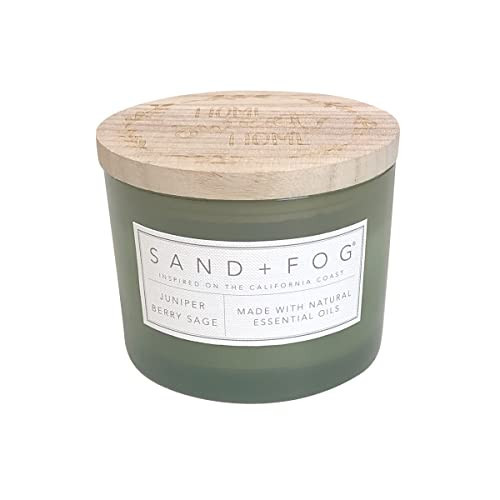 Sand + Fog Scented Candle - Juniper Berry Sage – Additional Scents and Sizes – 100% Cotton Lead-Free Wick - Luxury Air Freshening Jar Candles - Perfect Home Decor – 12oz | Amazon (US)
