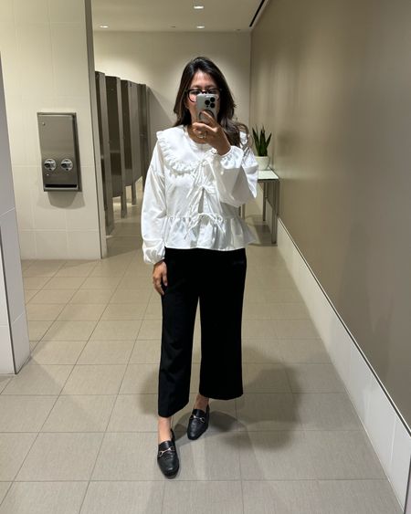 easy monochrome workwear outfit with a cute collar bc I’m pretty into it 

pants [old] Zara 

#LTKworkwear #LTKfindsunder50 #LTKfindsunder100