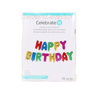 Happy Birthday Multicolored Foil Balloon Banner Kit By Celebrate It™ | Michaels Stores