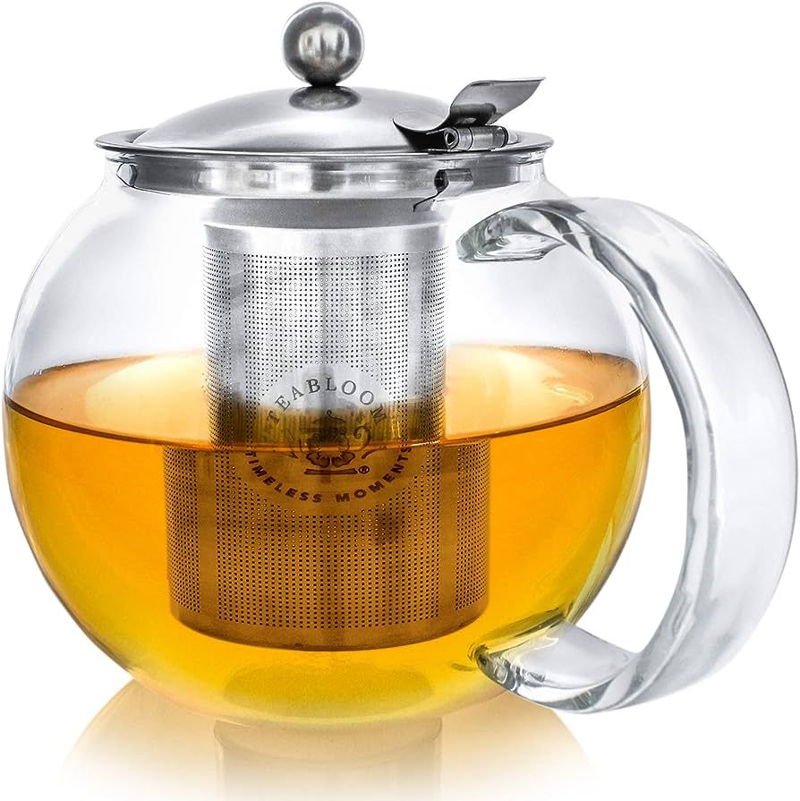 Teabloom All-in-One Glass Teapot and Tea Kettle – Heatproof Borosilicate Glass Tea Maker with R... | Amazon (US)