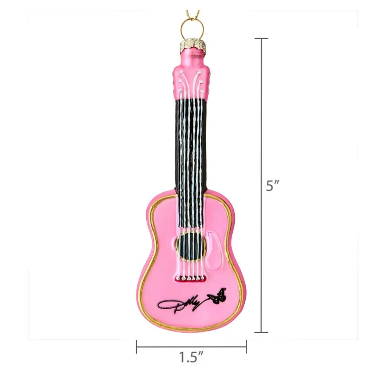 Dolly Parton 80 MM Pink Guitar Holiday Glass Ornament, by Ruz | Walmart (US)