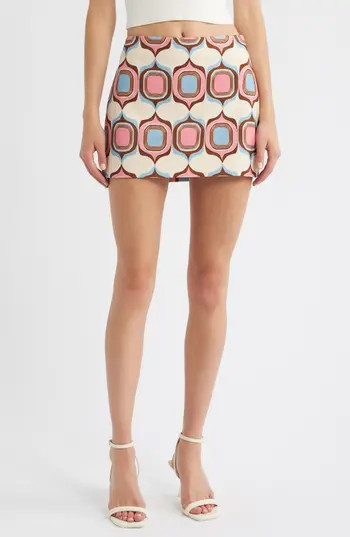 MANGO Jane Print Miniskirt in Pastel Pink at Nordstrom Rack, Size 4 | Nordstrom Rack
