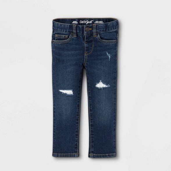 Toddler Girls' Lace Repair Skinny Jeans - Cat & Jack™ Dark Wash | Target