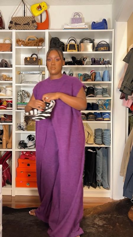 Purple set, zebra print heels and white woven bag 

#LTKShoeCrush