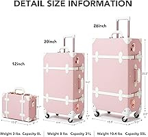 universal trotter Cute Vintage Lugage Set 2 Piece with Handheld Case, TSA Approved, Spinner Wheel... | Amazon (US)