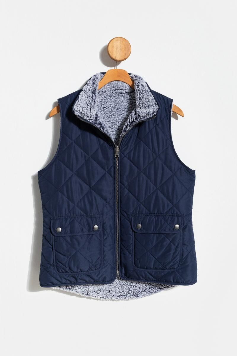 Eviie Faux Fur Lined Puffer Vest | Francesca’s Collections