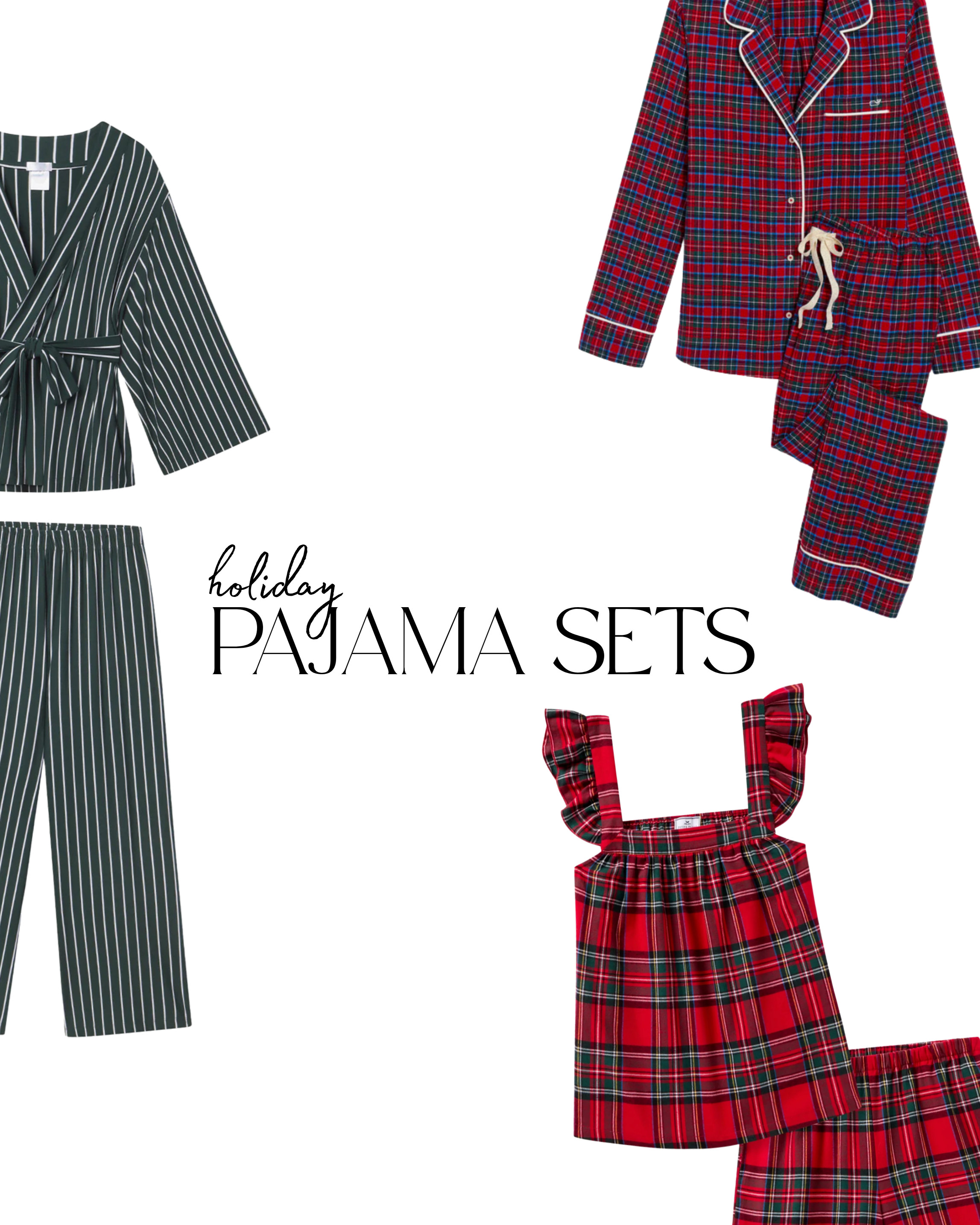 Holiday pajama sets 
[green striped pajamas, DreamModal Kimono Pajama Set, Lake Pajamas, Pima Short Robe in Classic Red, red striped robe, Vineyard Vines, Flannel Pajama Set, tartan pajama set, Seersucker Gingham Full-Length Pajamas, polo Ralph Lauren, Crop Cotton Poplin Short Pajamas, Peppermint Party Christmas Women's Lounge Set, Sweet Wink, Houndstooth Cotton Pajamas, Petite Plume, holiday pajamas, Christmas pajamas] 

 

 #LTKSeasonal