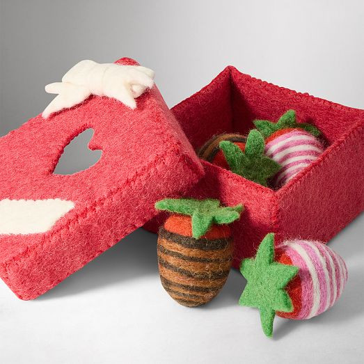 Felt Chocolate Covered Strawberries | West Elm (US)