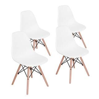 FurnitureR Bowlin 26 in. A Upholstered Dining Chair White (Set of 4)-RICO WHITE 4PCS A - The Home... | The Home Depot
