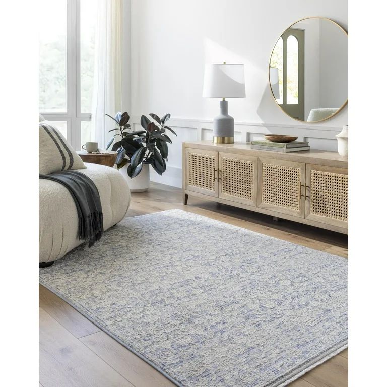 Better Homes and Gardens Blue Floral 5x7 Area Rug | Walmart (US)