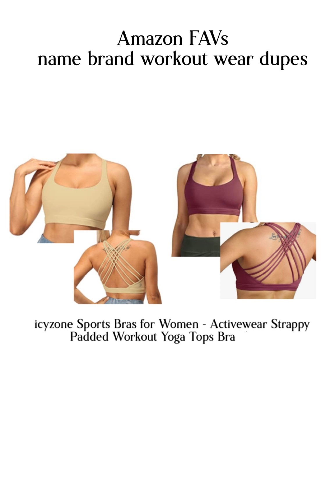 icyzone Sports Bras for Women - Activewear Strappy Padded Workout Yoga Tops Bra

#LTKfit #LTKunder50 #LTKunder100