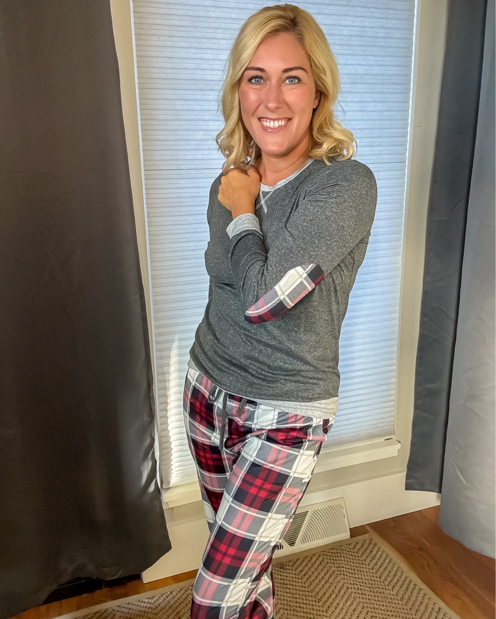 I’m feeling mighty cozy in these plaid elbow pjs! How cute for the upcoming season?! They are suuuuuper soft and comfortable. 