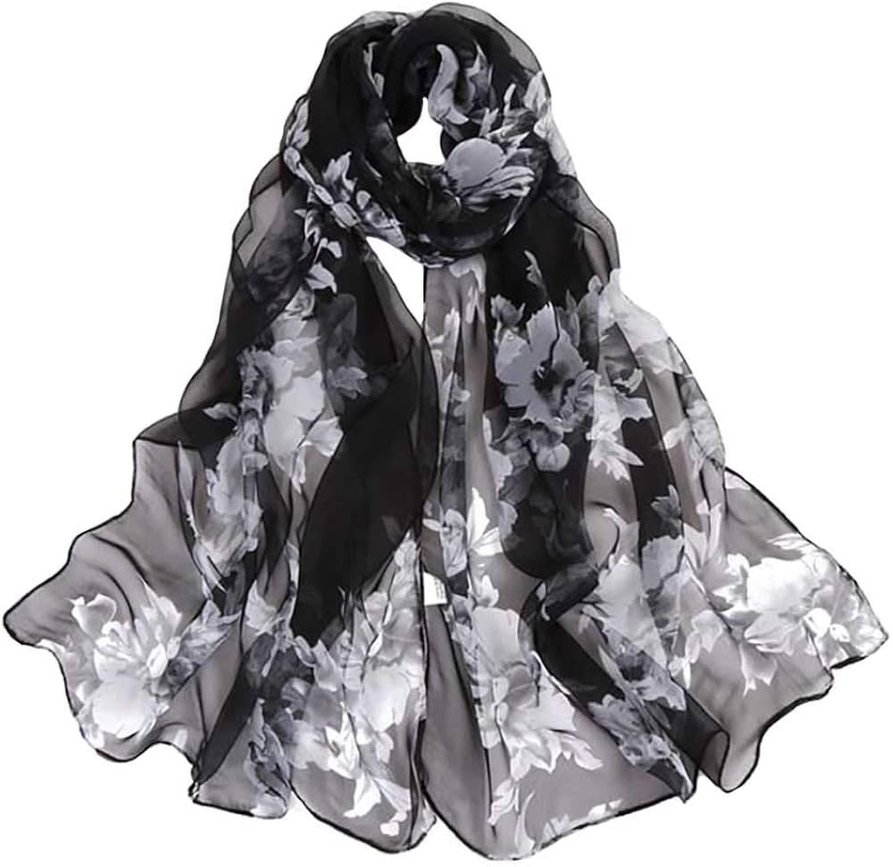 Acotavie Scarfs for Women Lightweight Print Floral Pattern Scarf Shawl Fashion Scarves Sunscreen Sha | Amazon (US)
