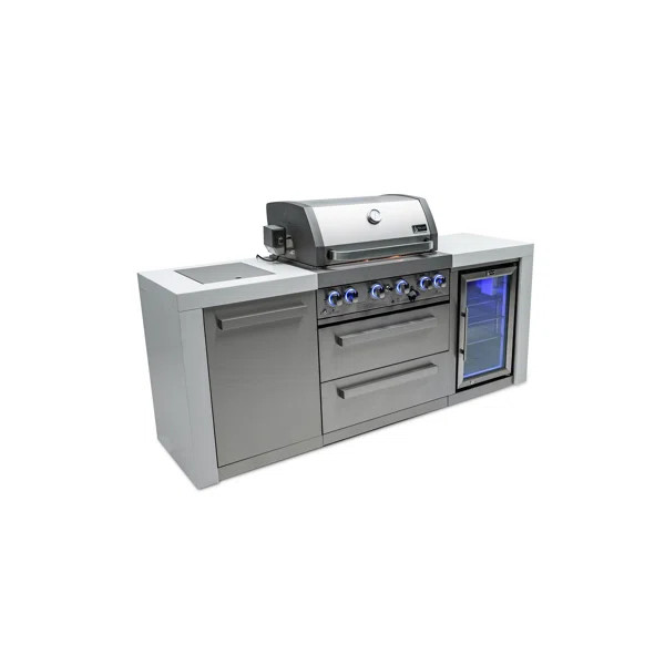 Mont Alpi MAi400-DFC 32-Inch 4-Burner 78000 BTU Deluxe Stainless Steel Gas Outdoor Kitchen Bar Ba... | Wayfair North America