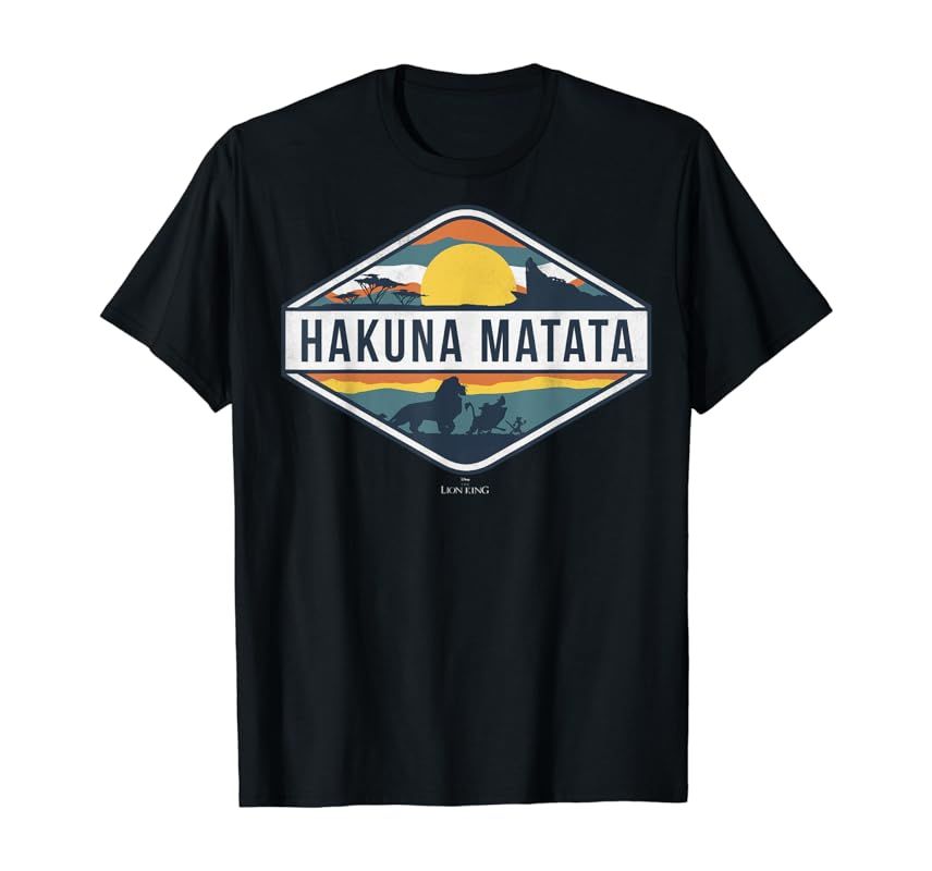 Disney The Lion King Hakuna Matata Diamond Logo T-Shirt | Amazon (US)