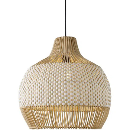 Caden Single Light Rattan Plug-in Pendant